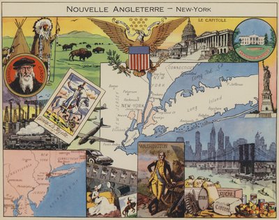 Nueva Inglaterra, Nueva York (litografía en color) de Joseph Porphyre Pinchon