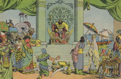 Salomón en su gloria (litografía en color) de Joseph Porphyre Pinchon