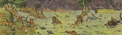 El diluvio (litografía en color) de Joseph Porphyre Pinchon