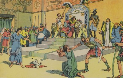 El Juicio de Salomón (litografía en color) de Joseph Porphyre Pinchon