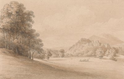Castillo de Dunster, Somerset: Mostrando el castillo en la distancia de Joseph Powell