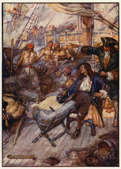 El almirante John Benbow herido luchando contra los franceses frente al cabo de Santa Marta, Indias Occidentales de Joseph Ratcliffe (after) Skelton