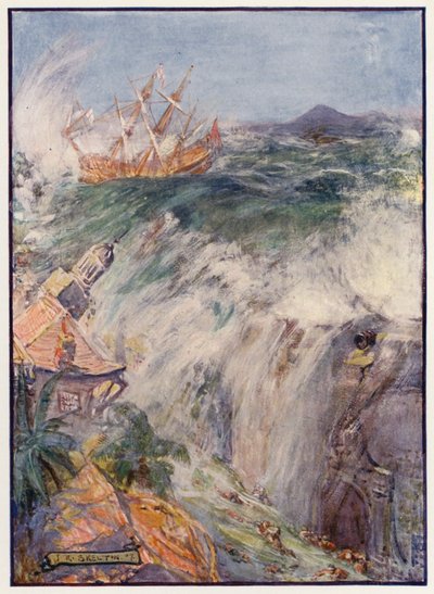 Destrucción de Port Royal, Jamaica de Joseph Ratcliffe (after) Skelton