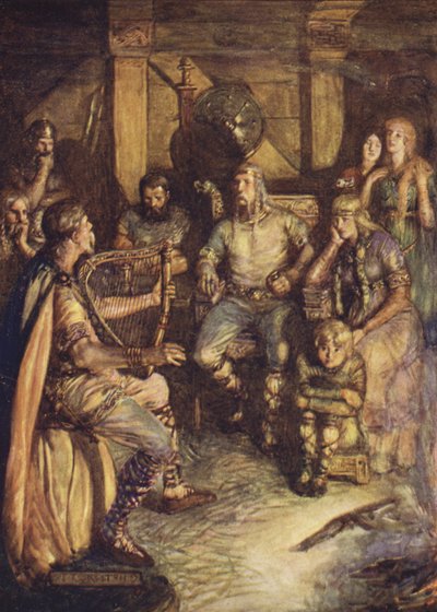 El juglar canta las hazañas de Beowulf de Joseph Ratcliffe (after) Skelton