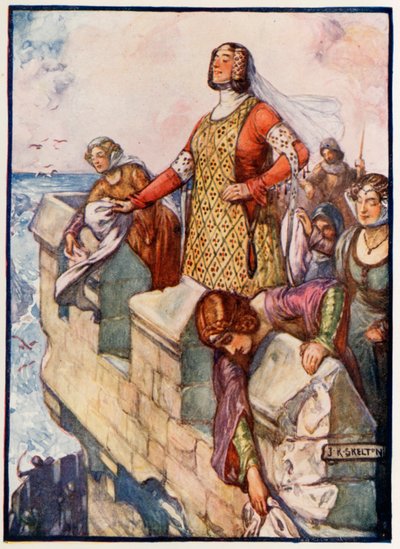 Agnes Negra defendiendo el castillo de Dunbar de Joseph Ratcliffe Skelton