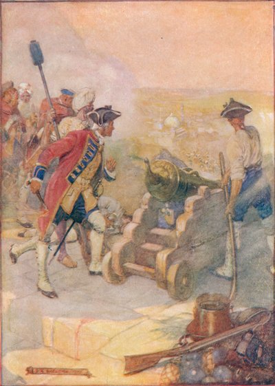 Clive disparó uno de los cañones él mismo, c1908, c1920 de Joseph Ratcliffe Skelton