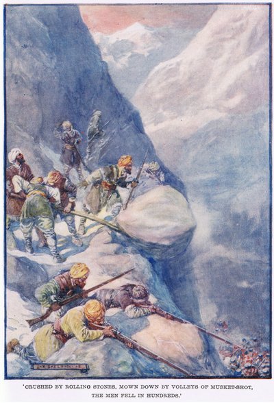 Aplastados por piedras rodantes, abatidos por descargas de mosquetes, los hombres caían por cientos de Joseph Ratcliffe Skelton