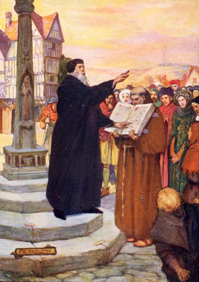 John Wyclif predicando de Joseph Ratcliffe Skelton