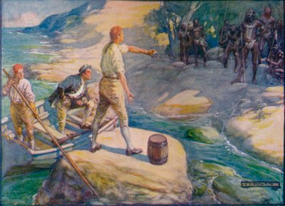 Nativos reunidos a su alrededor, c. 1908, c. 1920 de Joseph Ratcliffe Skelton