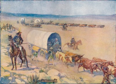Los Carros de Bueyes Avanzan Lentamente Sobre las Llanuras Onduladas de Joseph Ratcliffe Skelton