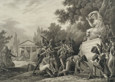 Soldados rindiendo homenaje a Isabelle Czartoryski (1746-1835) de Joseph Richter