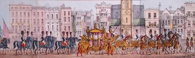 Representación panorámica del progreso real de la Reina Victoria a través de la Ciudad de Londres el 9 de noviembre de 1837 (detalle) de Joseph Robins