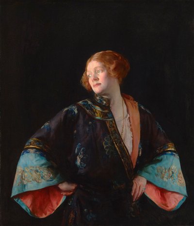 The Blue Mandarin Coat (El kimono azul) 1922 (Óleo sobre lienzo) de Joseph Rodefer De Camp