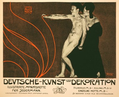 Reproducción de un cartel publicitario de Deutsche Kunst und Dekoration, una revista ilustrada mensual para todos, 1898 de Joseph Rudolf Witzel