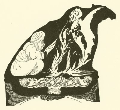 El Djinn haciendo los comienzos de la magia que trajo la joroba al camello de Joseph Rudyard (after) Kipling