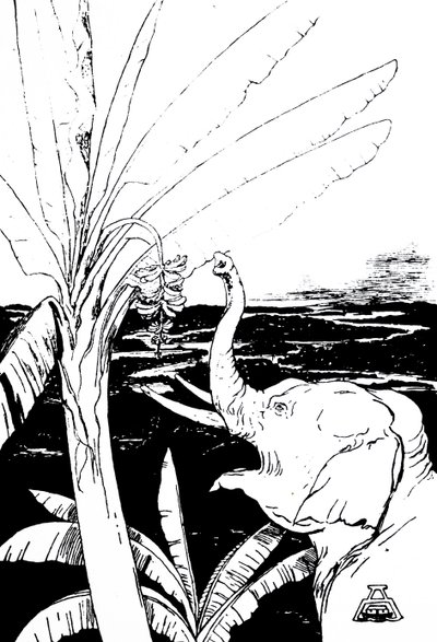 Ilustración de un elefante por Kipling de Joseph Rudyard Kipling