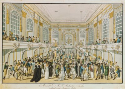 Vista del salón de baile K. u. K. durante un baile de máscaras de Joseph Schütz