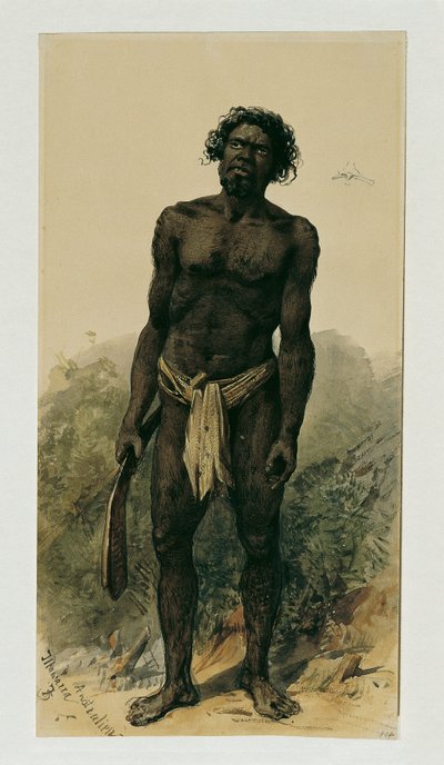Nativo con boomerang de Woolongong (Wollongong), Australia de Joseph Selleny