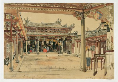 Patio de un templo chino en Singapur. de Joseph Selleny