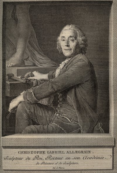 Retrato de Christophe-Gabriel Allegrain (1710-1795) escultor francés - grabado después de la pintura de Joseph-Siffrein Duplessis de Joseph Siffred (after) Duplessis