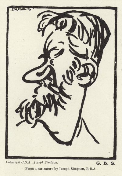 Caricatura de George Bernard Shaw de Joseph Simpson