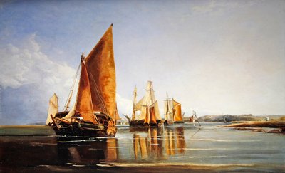 Una barcaza completamente cargada bajo vela de Joseph Stannard