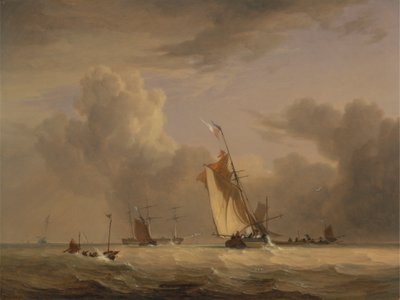 Smack de pesca y otras embarcaciones con viento fuerte de Joseph Stannard