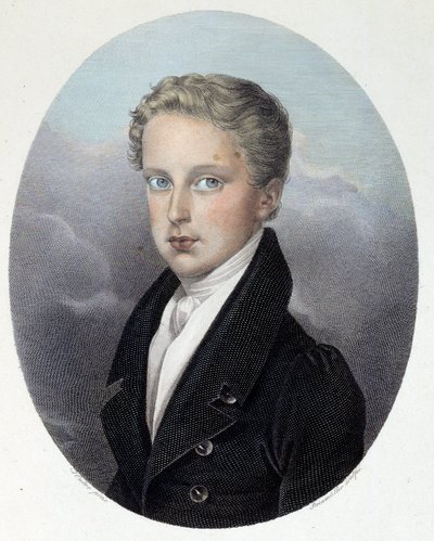 Retrato del duque de Reichstadt (1811-1832), hijo de Napoleón I y María Luisa de Austria Grabado de Joseph Steinmuller (1795-1841) 1827 Colección particular de Joseph Steinmuller