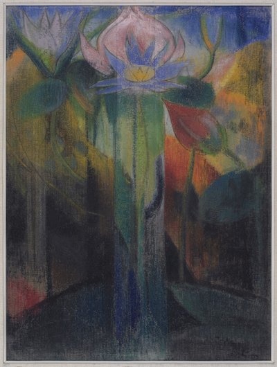 Follaje de la selva, c.1918-9 (pastel sobre papel cubierto de gasa) de Joseph Stella