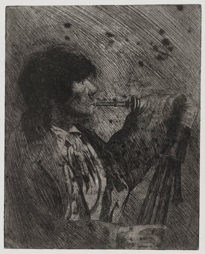 Hombre tocando la gaita, , impreso por Sigmund Abeles y Edmond Casarella de Joseph Stella