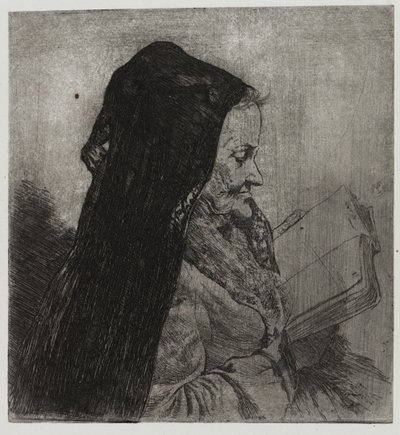 Vieja leyendo, impreso por Sigmund Abeles y Edmond Casarella de Joseph Stella