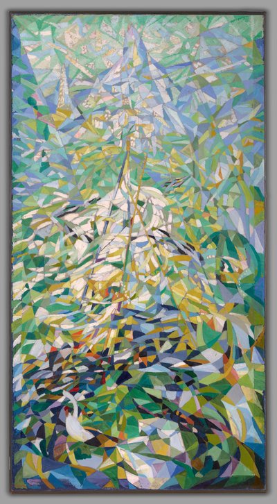 Primavera (La procesión), c.1914-16 (óleo sobre lienzo) de Joseph Stella