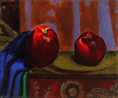 Naturaleza muerta con manzana y granada 1927 (Óleo sobre lienzo) de Joseph Stella