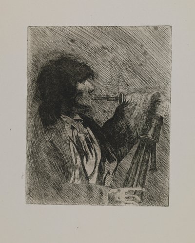 Sin título--Hombre con gaita de Joseph Stella