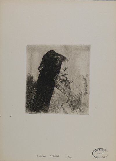 Sin título: anciana leyendo de Joseph Stella
