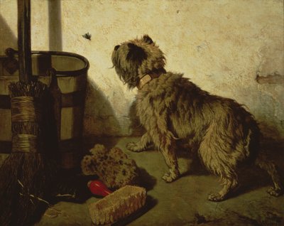 El perro y la mosca, 1856 de Joseph Stevens