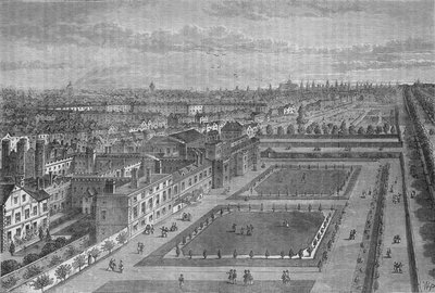 Vista antigua del Palacio de St. James, Westminster, Londres, antes del Gran Incendio de Londres, c. 1870 1878 de Joseph Swain