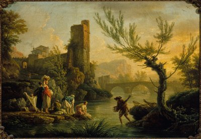 Paisaje con lavanderas, 1763 (óleo sobre lienzo) de Joseph Vernet