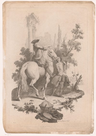 Joven a caballo con un sirviente de Joseph Wagner
