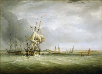 Navegación en el canal de Bristol (Inglaterra), en la desembocadura del Avon. Óleo sobre lienzo de Joseph Walter