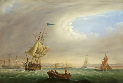 Paisaje marino con entrada a un río de Joseph Walter