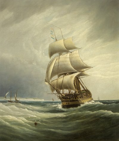 Barco de Tres Mástiles con el Viento de Joseph Walter