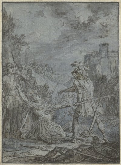 Rendición de un comandante del ejército
Grupo de ilustraciones similares con caballeros y jinetes (título de la serie) de Joseph Werner