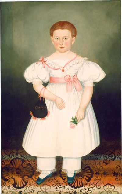 Niña con retículo y rosa de Joseph Whiting Stock