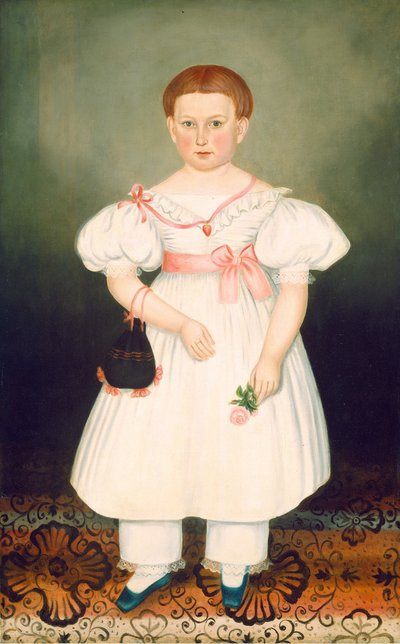 Niña con retículo y rosa de Joseph Whiting Stock