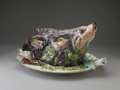 Sopera en forma de cabeza de jabalí, Fábrica de Porcelana de Chelsea, c. 1758 de Joseph Willems
