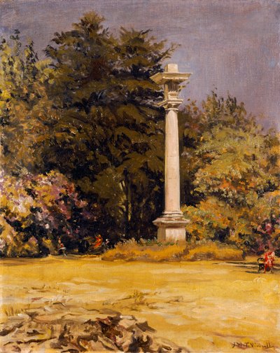 Columna dórica - el monolito, Chiswick House (óleo sobre lienzo) de Joseph Williams Topham Vinall