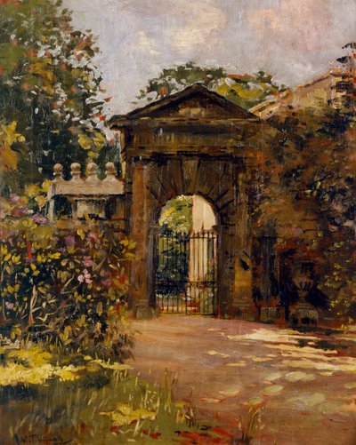 Inigo Jones Gateway, Chiswick House (óleo sobre lienzo) de Joseph Williams Topham Vinall