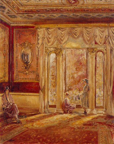 Salón sudeste, Chiswick House (óleo sobre lienzo) de Joseph Williams Topham Vinall