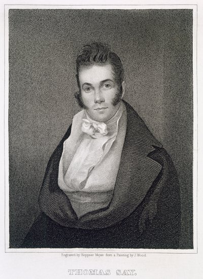 Thomas Say (1787-1834), grabado por Henry Hoppner Meyer (1787-1847) de Joseph Wood
